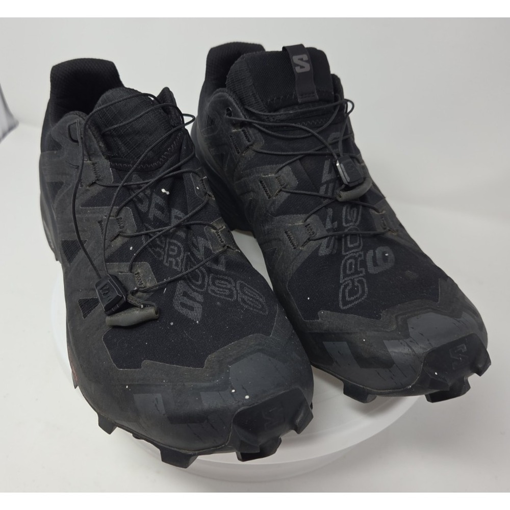 Salomon Speedcross 6 Mens Size 12 Black Trail Running Shoes Sneakers 417379